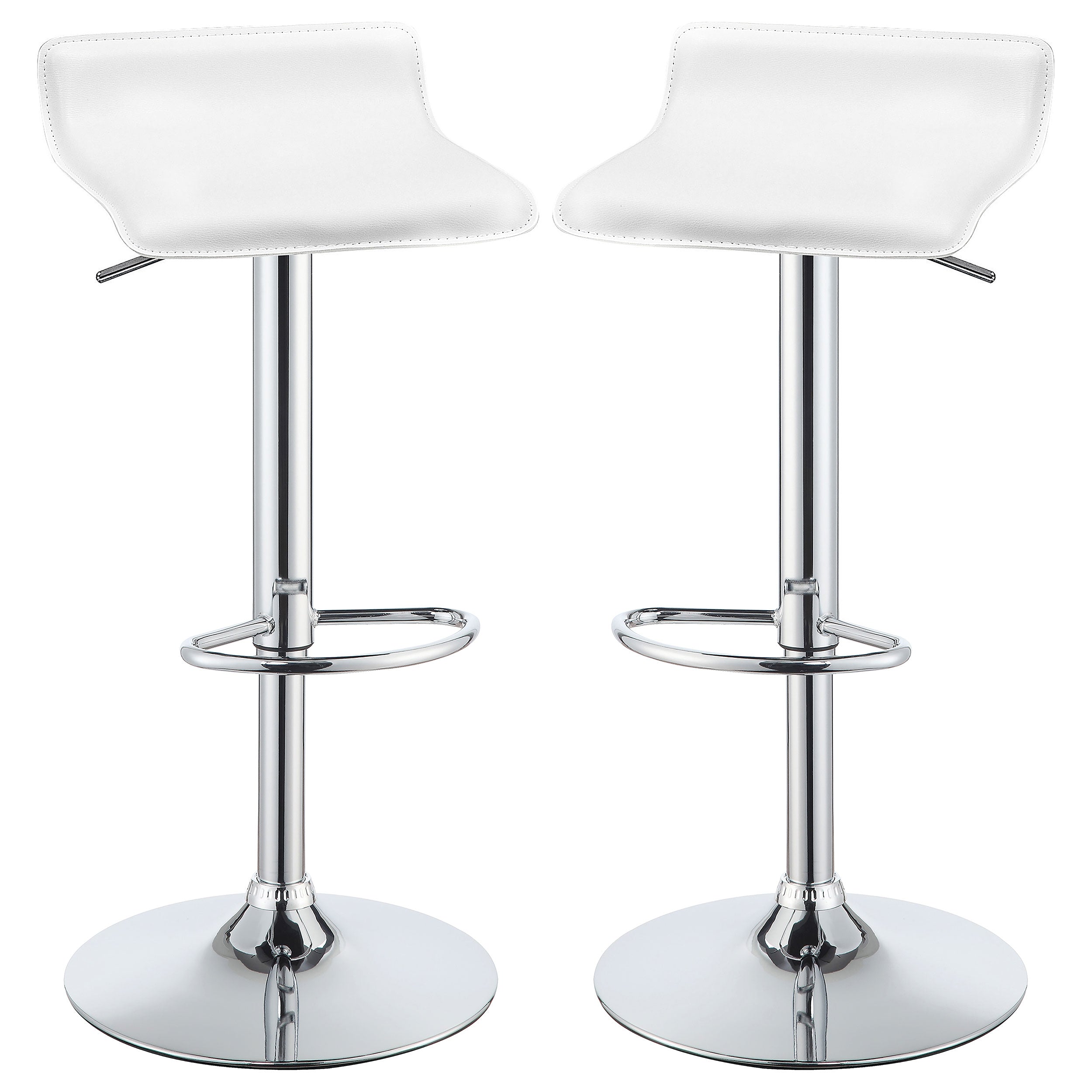 Orleans Furniture - Coaster - Bidwell Upholstered Adjustable Bar Stool White (Set of 2) - 120391