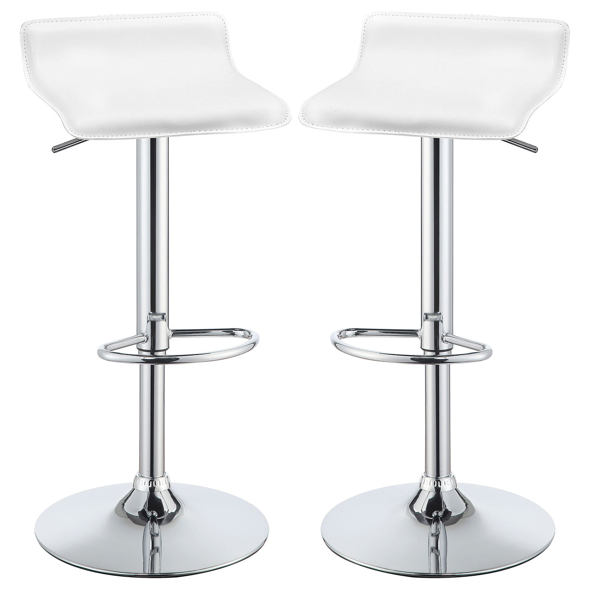 Orleans Furniture - Coaster - Bidwell Upholstered Adjustable Bar Stool White (Set of 2) - 120391
