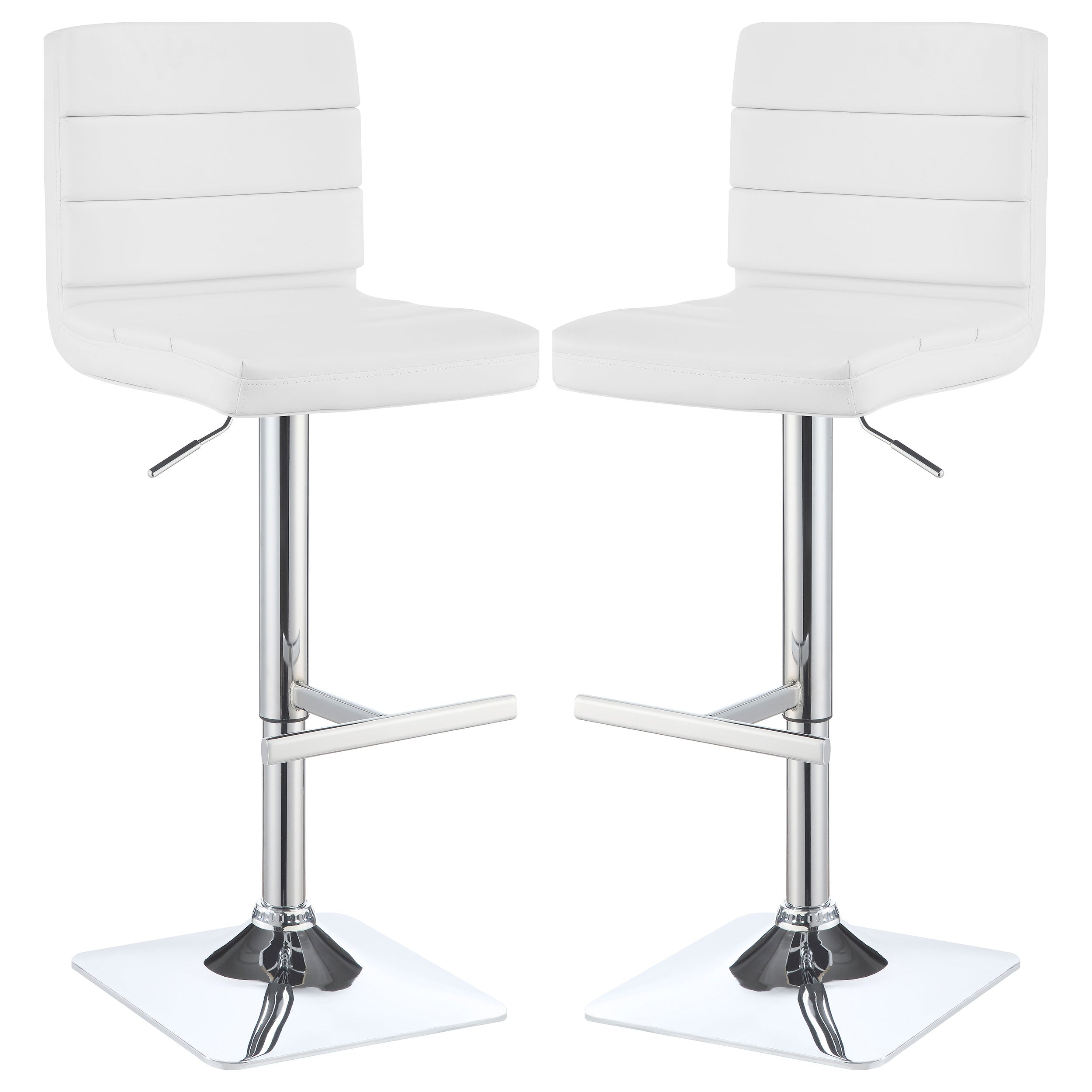 Orleans Furniture - Coaster - Bianca Upholstered Adjustable Bar Stool White (Set of 2) - 120694