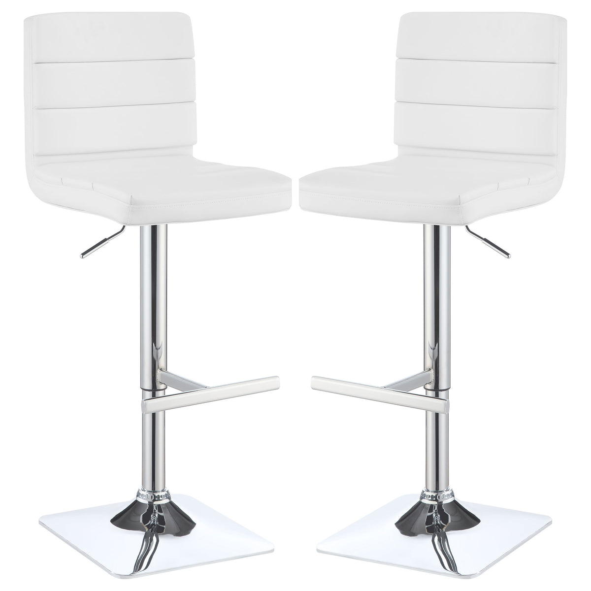 Orleans Furniture - Coaster - Bianca Upholstered Adjustable Bar Stool White (Set of 2) - 120694
