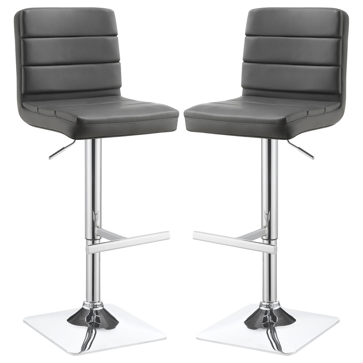 Orleans Furniture - Coaster - Bianca Upholstered Adjustable Bar Stool Grey (Set of 2) - 120696