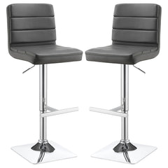Orleans Furniture - Coaster - Bianca Upholstered Adjustable Bar Stool Grey (Set of 2) - 120696