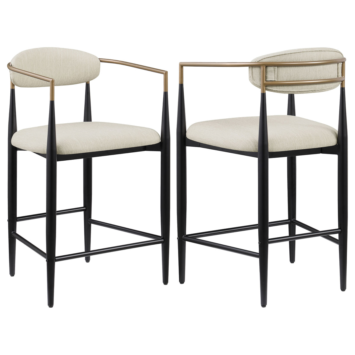Orleans Furniture - Coaster - Tina Fabric Upholstered Counter Chair Beige (Set of 2) - 121184
