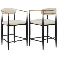 Orleans Furniture - Coaster - Tina Fabric Upholstered Counter Chair Beige (Set of 2) - 121184