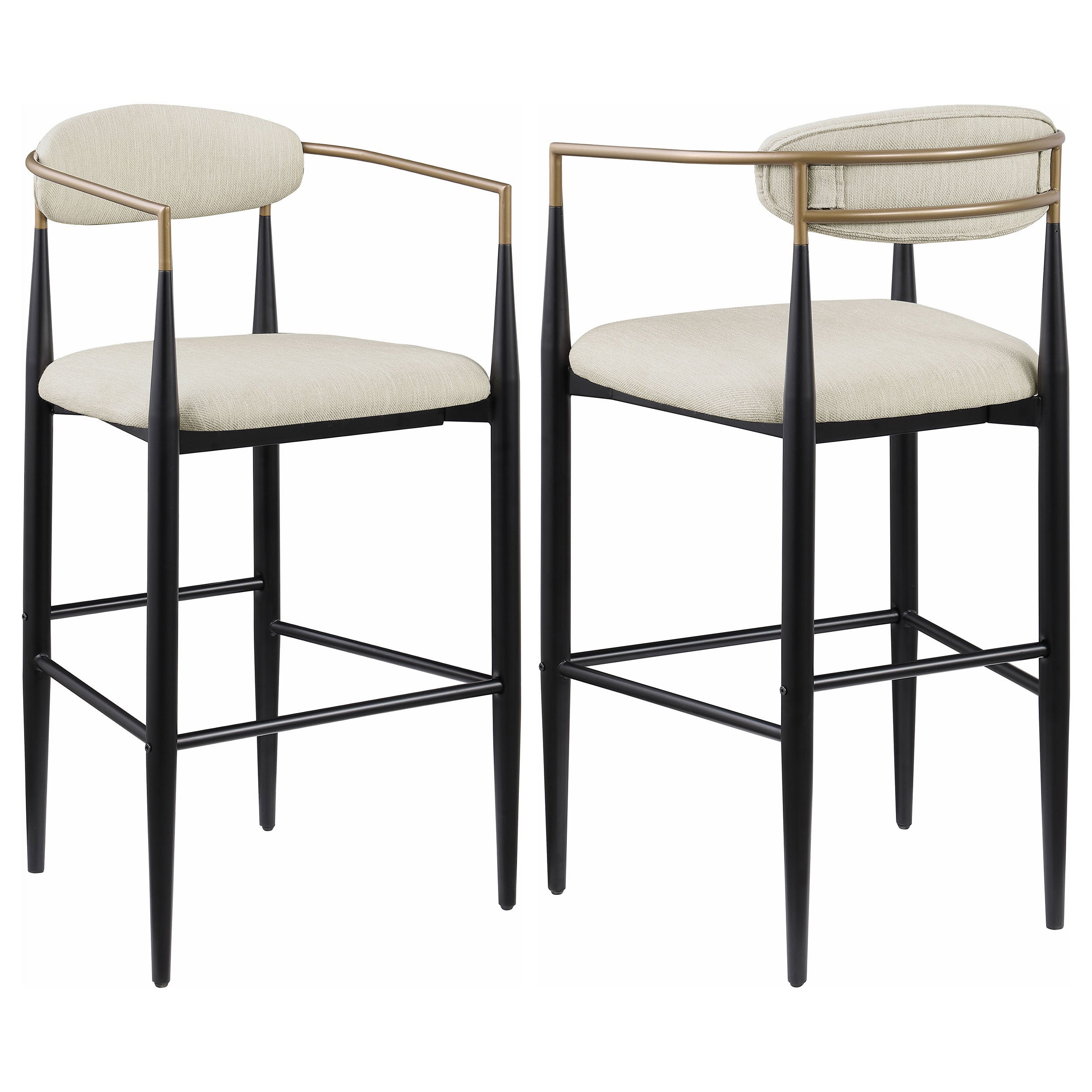 Orleans Furniture - Coaster - Tina Fabric Upholstered Bar Chair Beige (Set of 2) - 121187