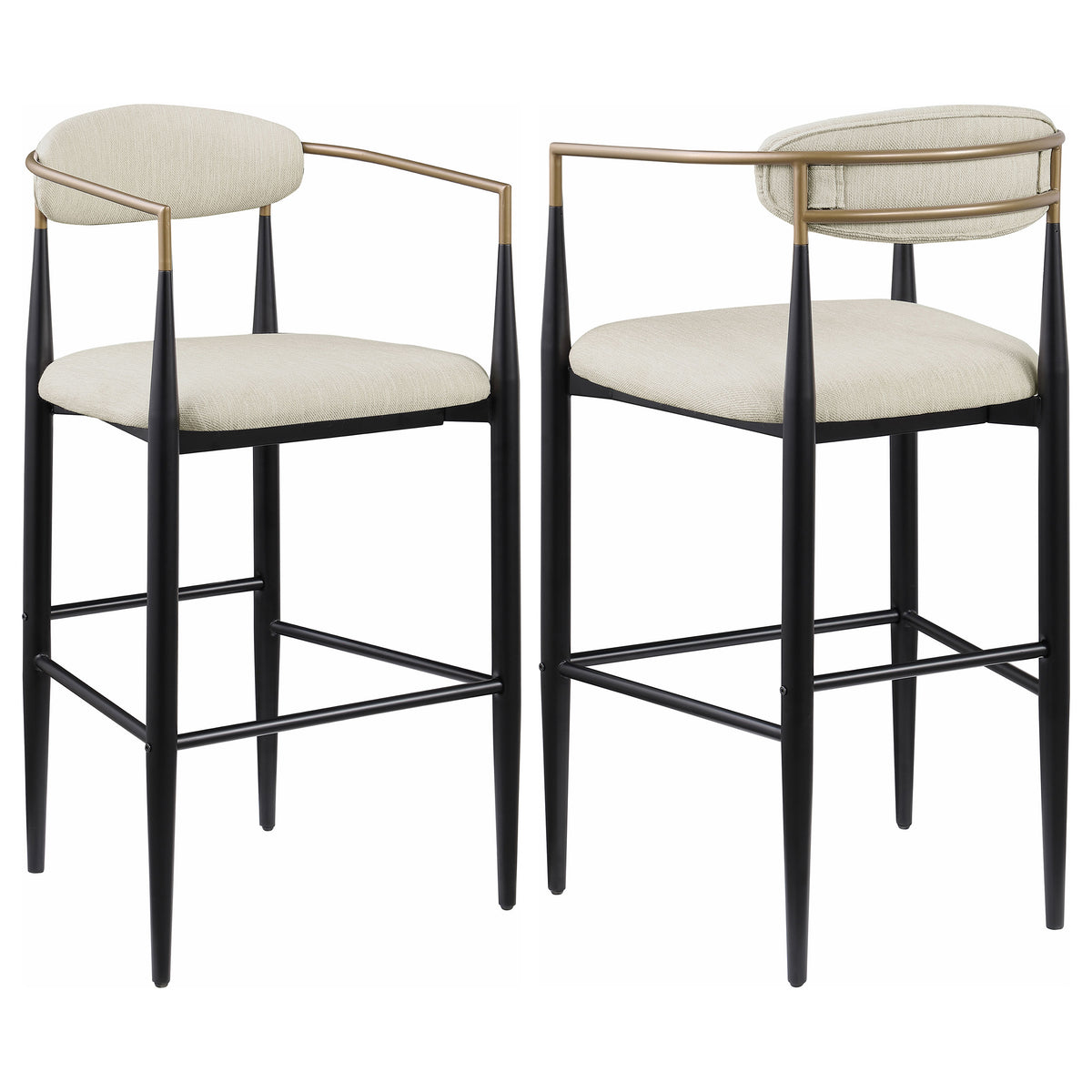 Orleans Furniture - Coaster - Tina Fabric Upholstered Bar Chair Beige (Set of 2) - 121187