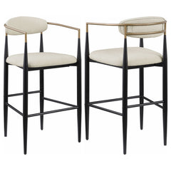 Orleans Furniture - Coaster - Tina Fabric Upholstered Bar Chair Beige (Set of 2) - 121187
