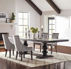 Orleans Furniture - Coaster - Phelps 5-piece Rectangular Dining Table Set Distressed Noir - 121231-S5G