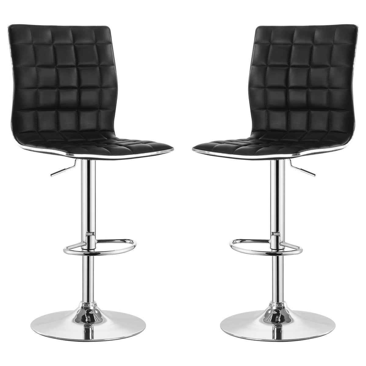 Orleans Furniture - Coaster - Ashbury Upholstered Adjustable Bar Stool Black (Set of 2) - 122087