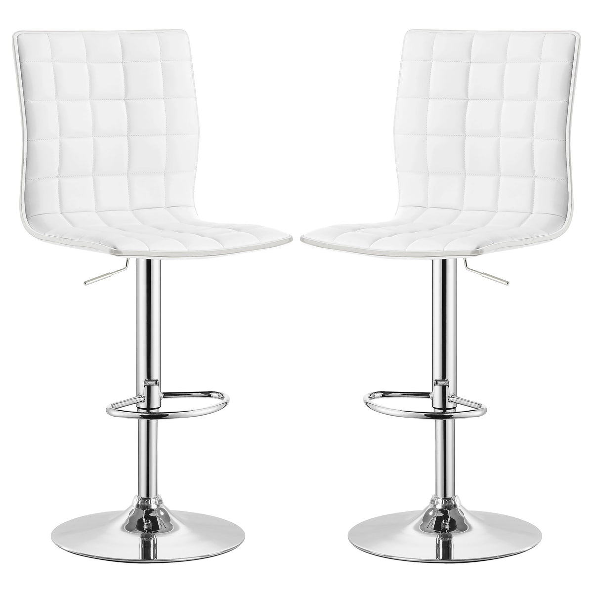 Orleans Furniture - Coaster - Ashbury Upholstered Adjustable Bar Stool White (Set of 2) - 122089