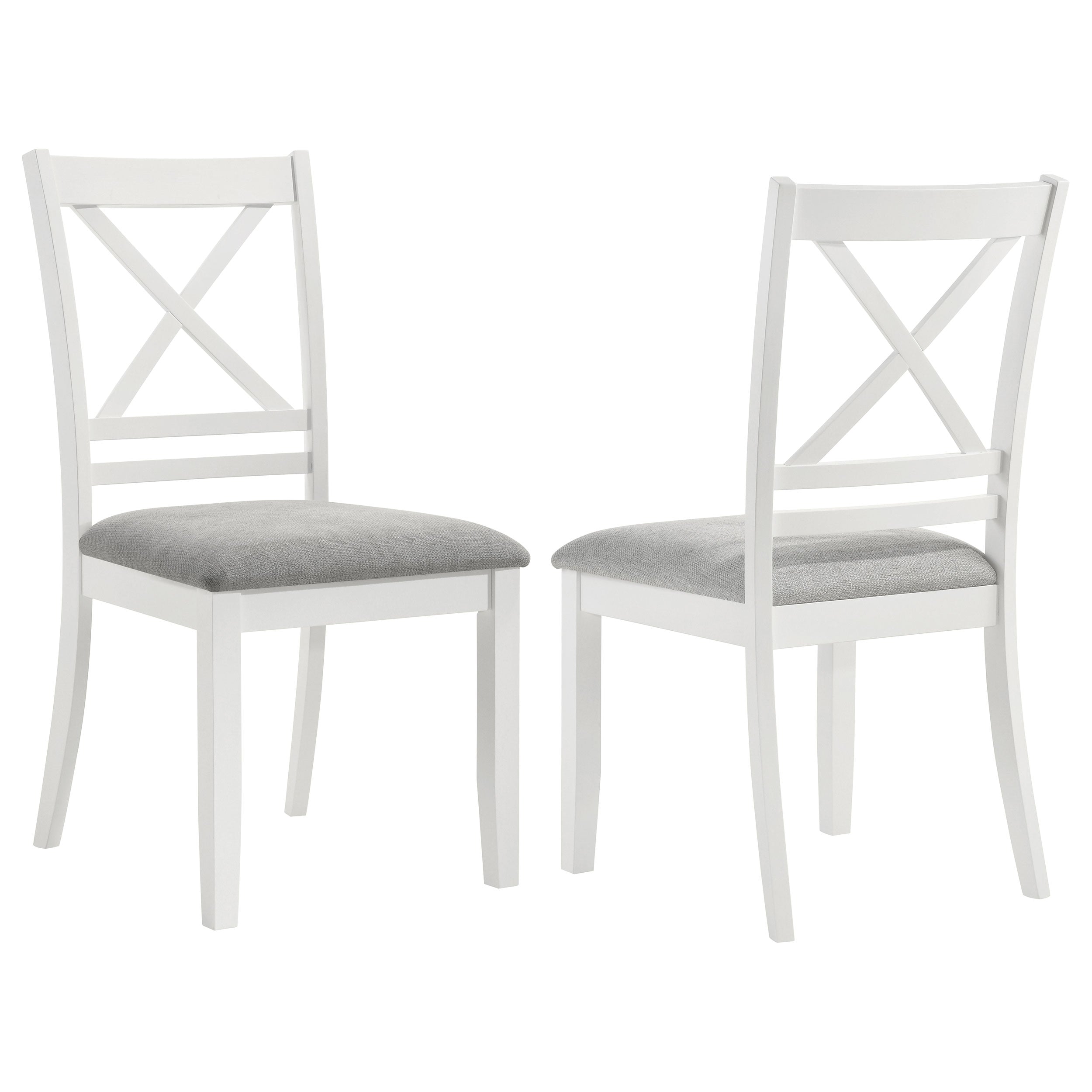 Orleans Furniture - Coaster - Hollis Cross Back Wood Dining Side Chair White (Set of 2) - 122242