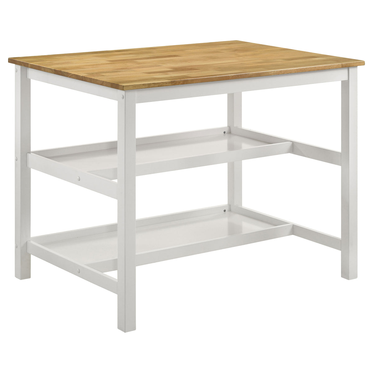 Orleans Furniture - Coaster - Edgeworth Kitchen Island Counter Table Brown and White - 122246B1