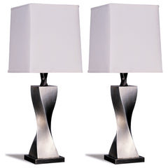 Orleans Furniture - Coaster - Keene 30-inch Tapered Shade Table Lamp Silver (Set of 2) - 1497