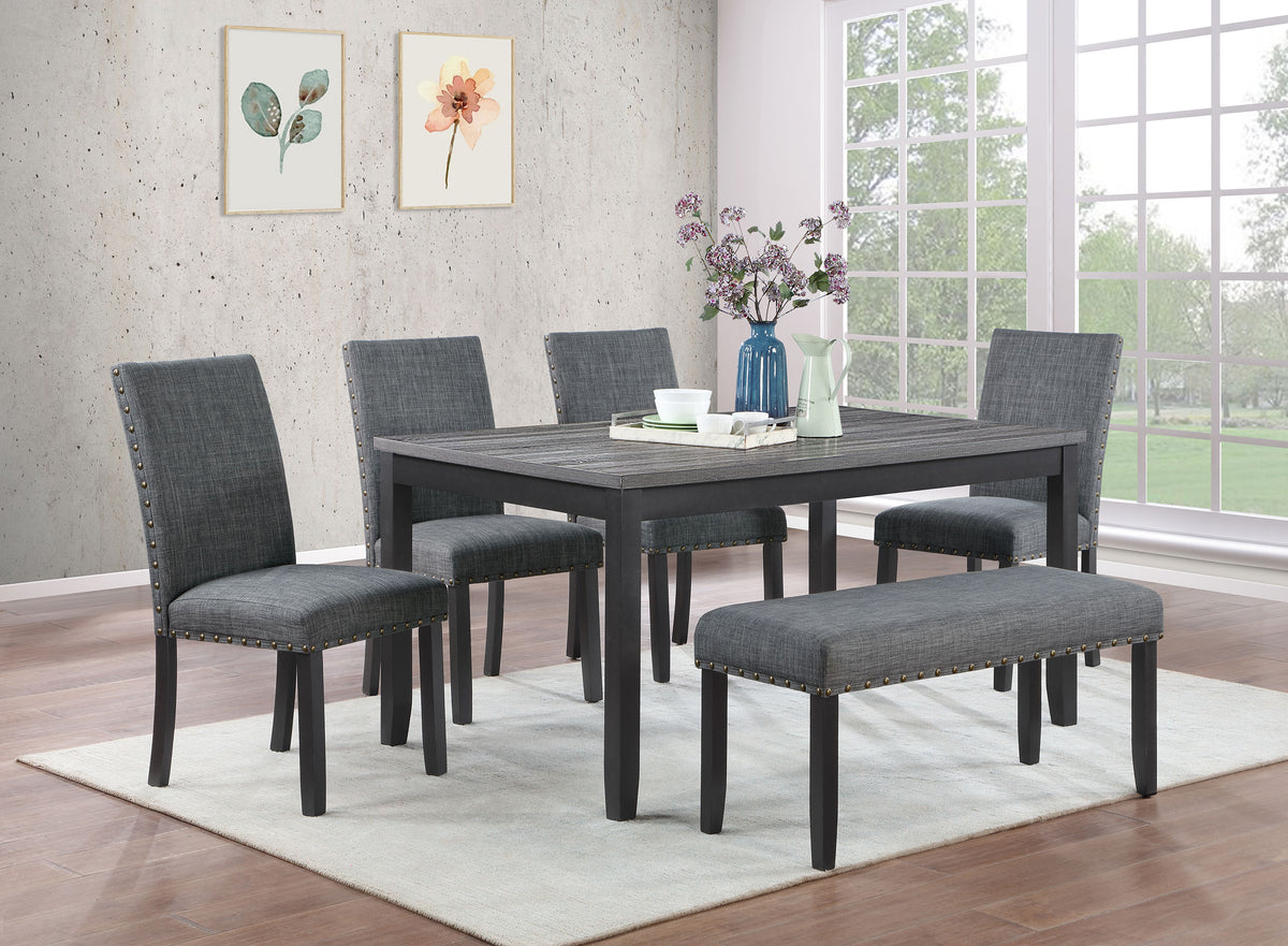 Orleans Furniture - Coaster - Barlow 6-piece Rectangular Dining Table Set Grey and Black - 150366