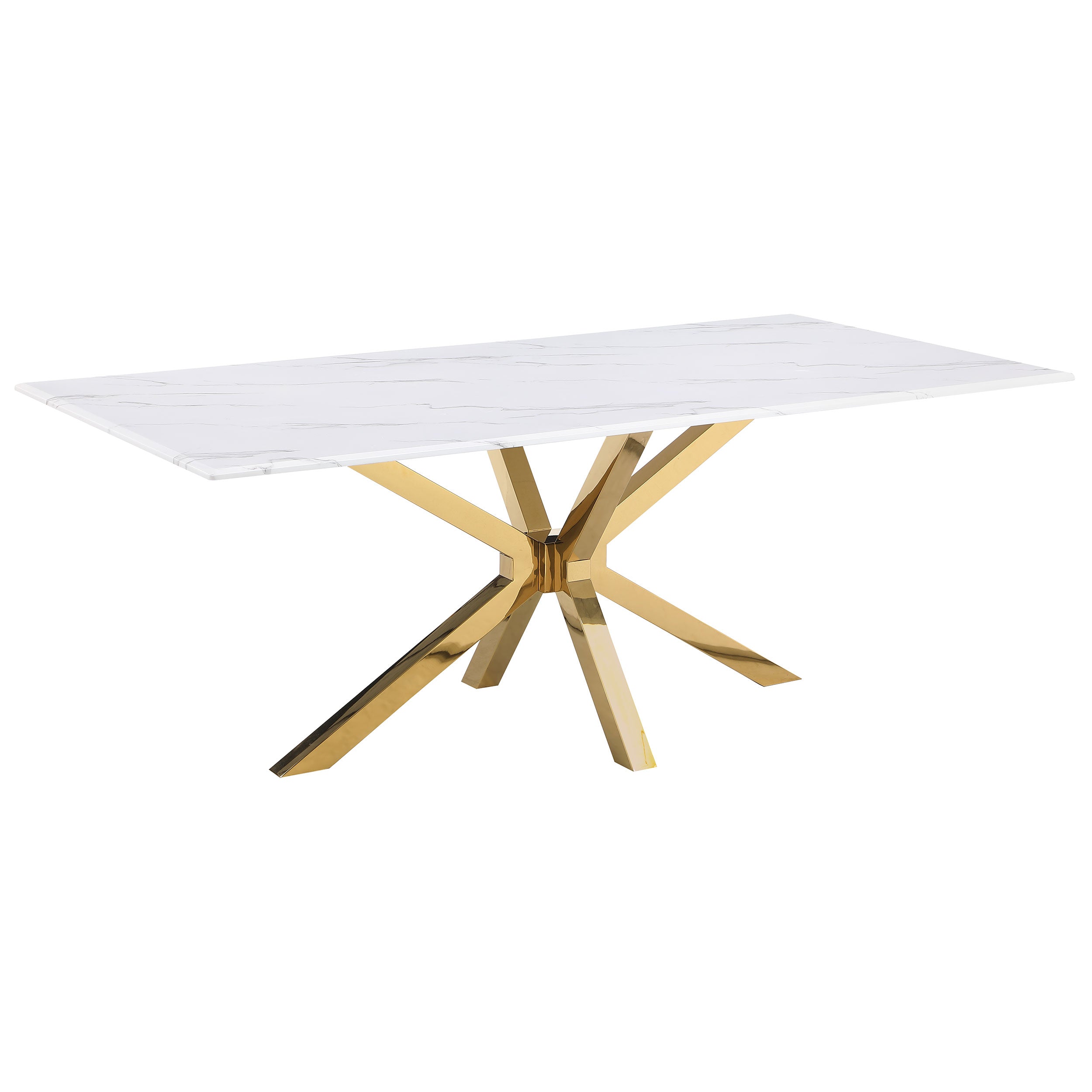 Orleans Furniture - Coaster - Venera Rectangular 79-inch Faux Marble Dining Table White - 150541