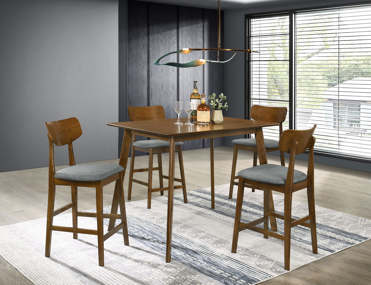 Orleans Furniture - Coaster - Robbie 5-piece 47-inch Counter Height Dining Set Walnut - 150628