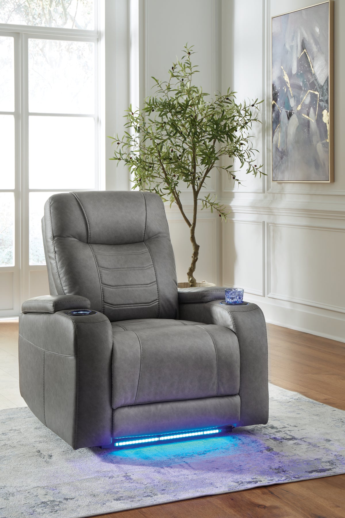 Orleans Furniture - Ashley Furniture - Schooner Rocks Living Room - PWR Recliner/ADJ Headrest / Umber - 1610413