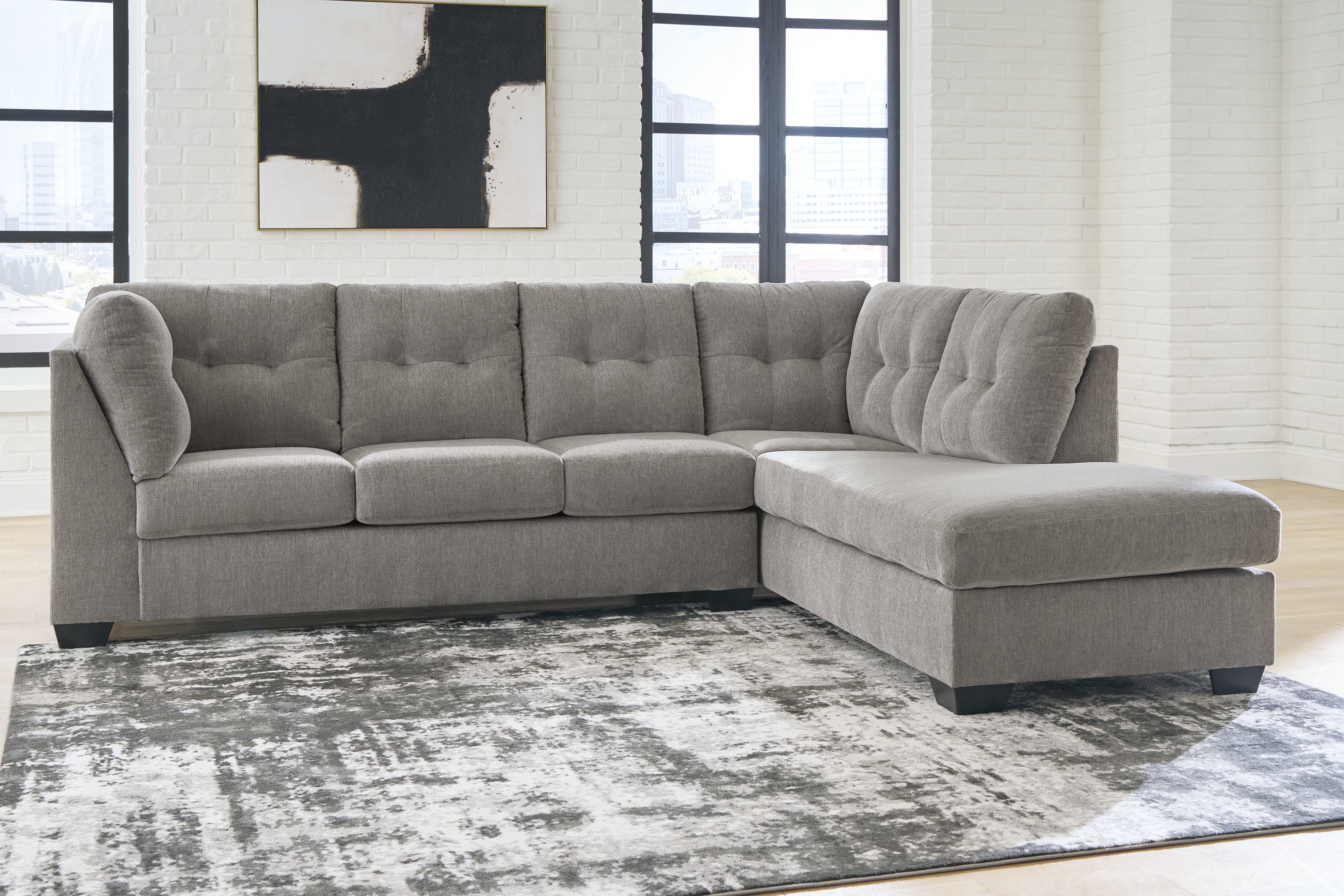 Orleans Furniture - Ashley Furniture - Lanelly Sectional - LAF 2-Piece Sectional with Chaise / Alloy - 17504S1