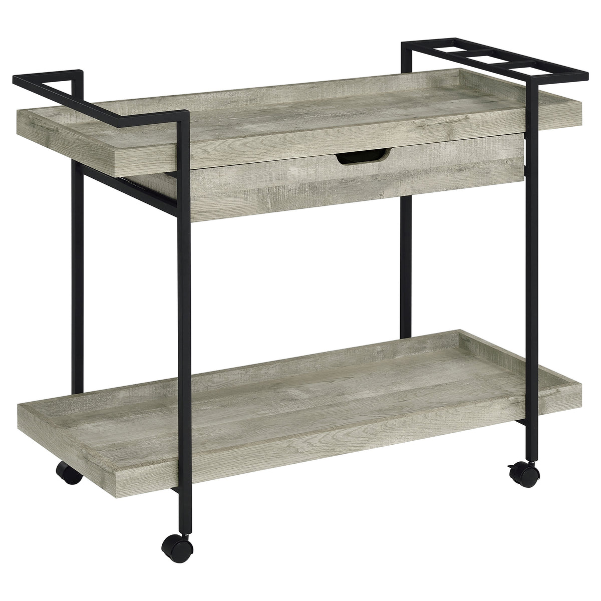 Orleans Furniture - Coaster - Ventura 1-drawer Engineered Wood Bar Cart Grey Driftwood - 181005