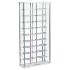 Orleans Furniture - Coaster - Montara Tempered Glass Wine Storage LED Curio Cabinet Chrome - 182037