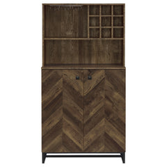 Mendoza 2-door Home Bar Cabinet Wine Storage Rustic Oak