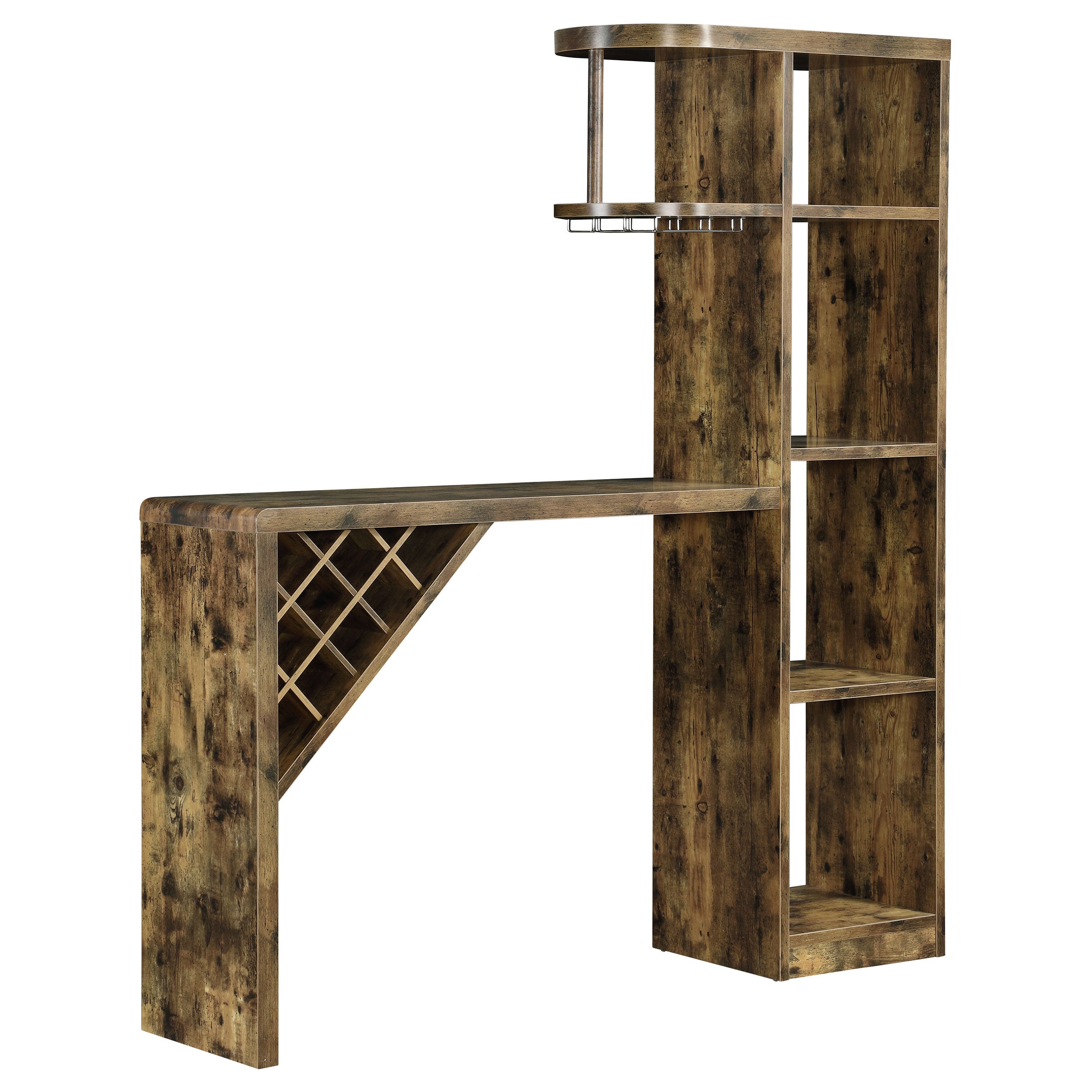 Orleans Furniture - Coaster - Belvedere 5-shelf Home Bar Table Wine Storage Rustic Nutmeg - 182127