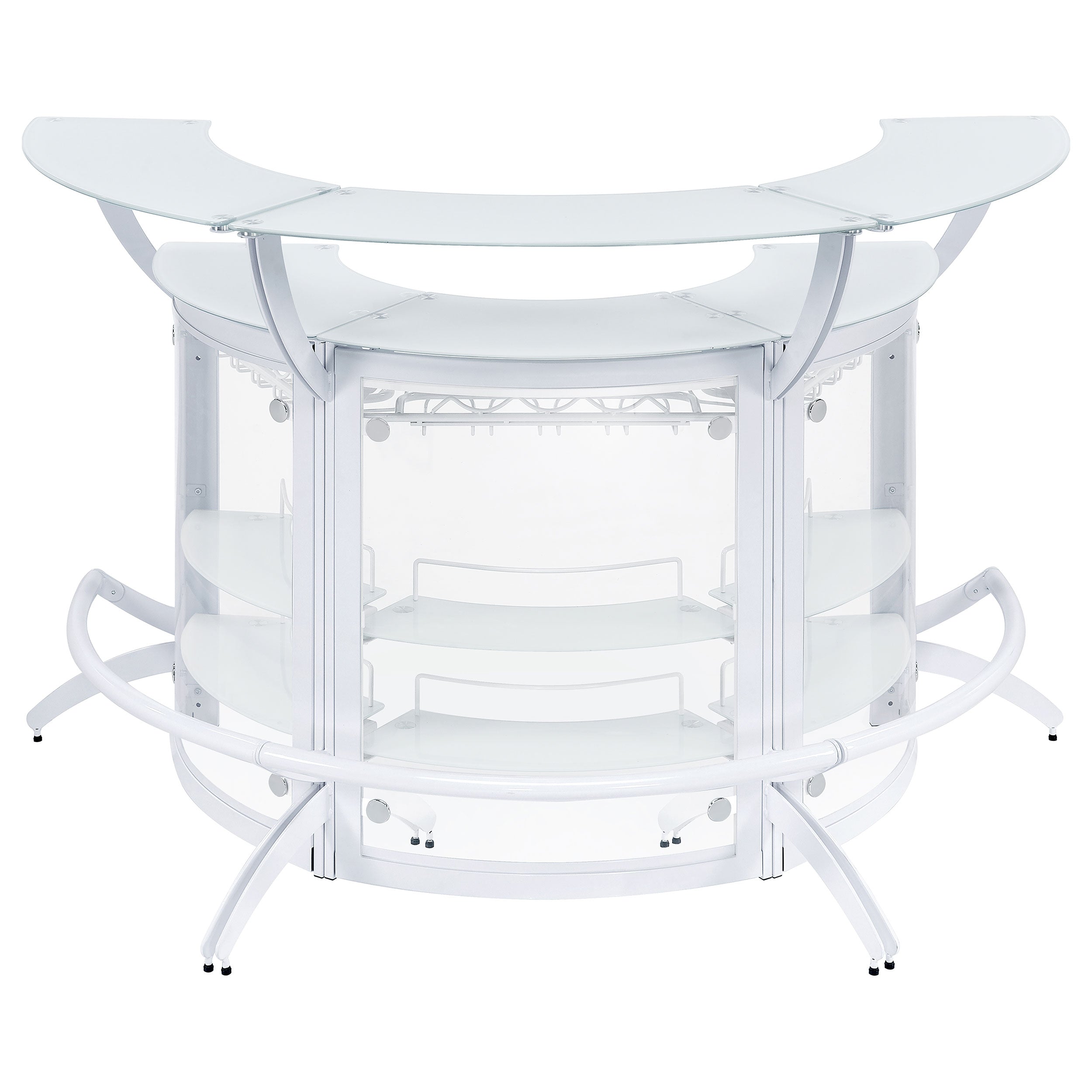 Dallas 3-piece Curved Freestanding Home Bar Cabinet White