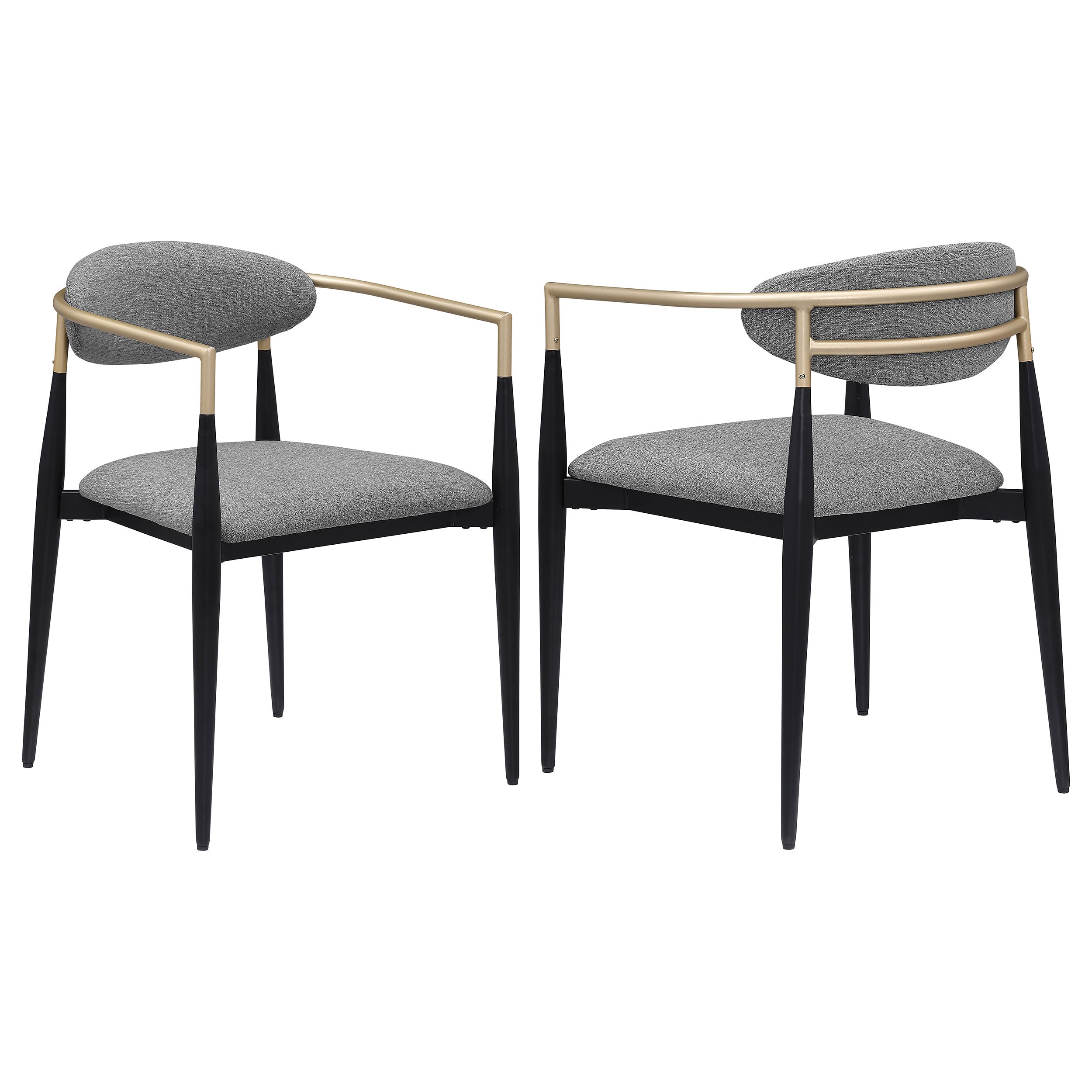 Orleans Furniture - Coaster - Alexis Fabric Upholstered Dining Arm Chair Grey (Set of 2) - 182682