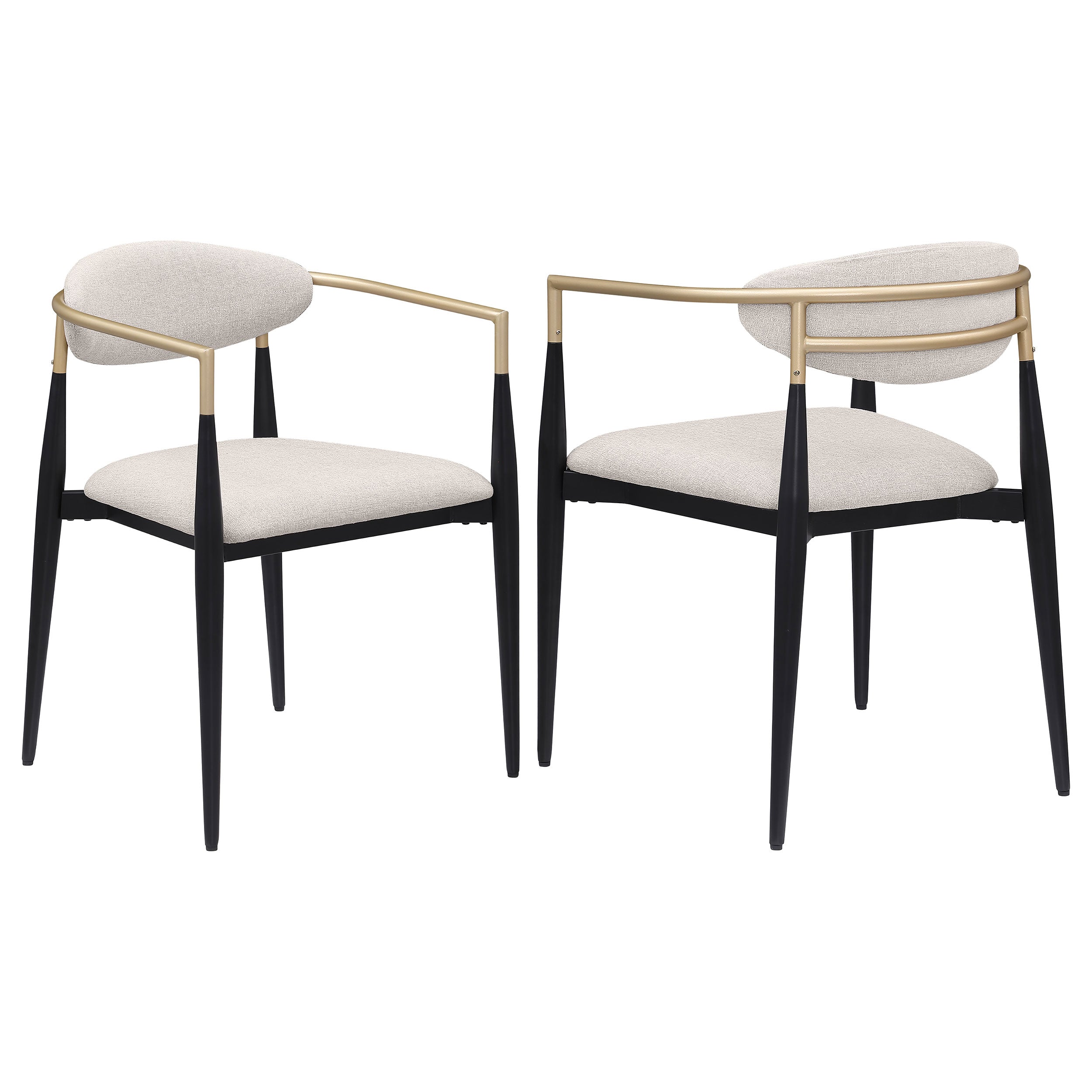 Orleans Furniture - Coaster - Alexis Fabric Upholstered Dining Arm Chair Beige (Set of 2) - 182692