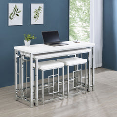 Orleans Furniture - Coaster - Jackson 4-piece Multipurpose Counter Height Table Set White - 182714