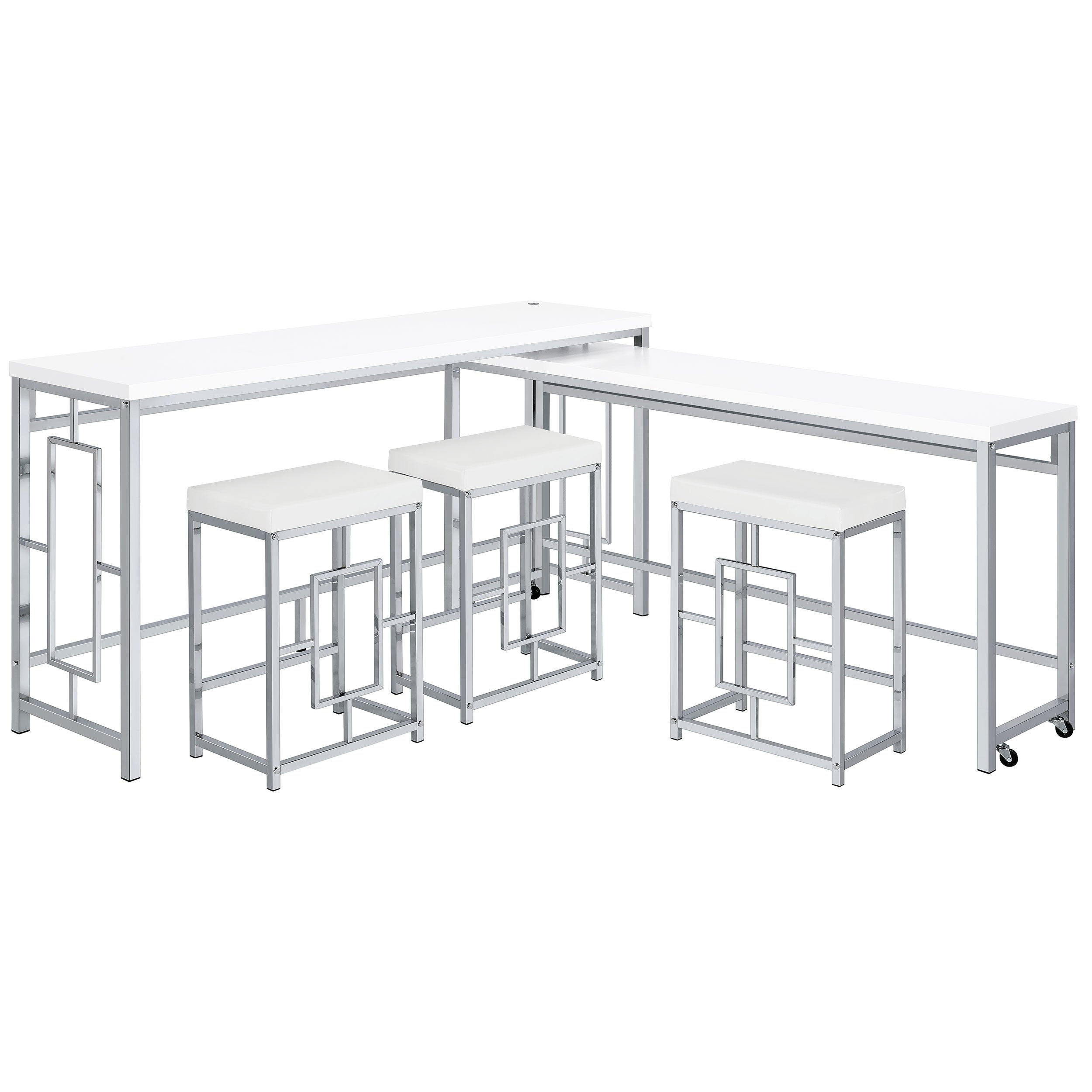 Orleans Furniture - Coaster - Jackson 5-piece Multipurpose Counter Height Table Set White - 182715