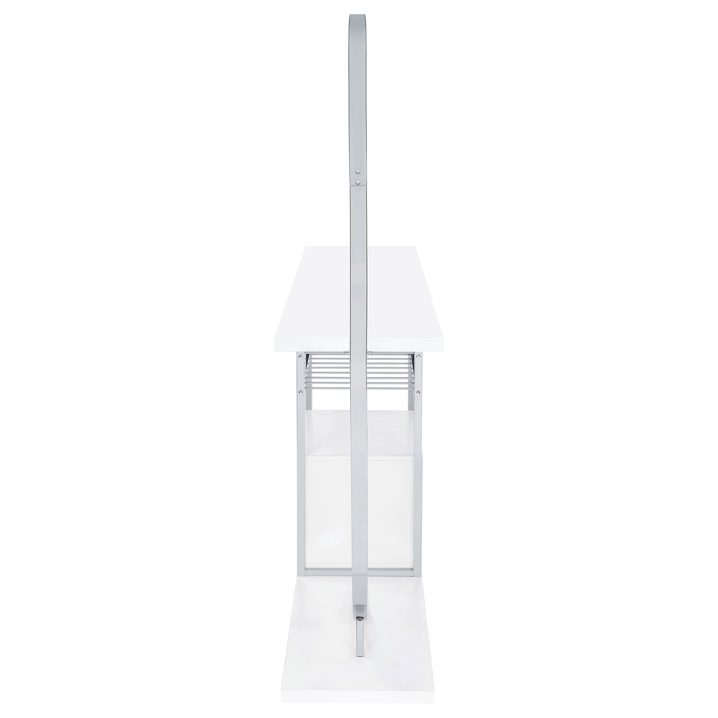 Risley 2-door Circular LED Home Bar Cabinet White High Gloss