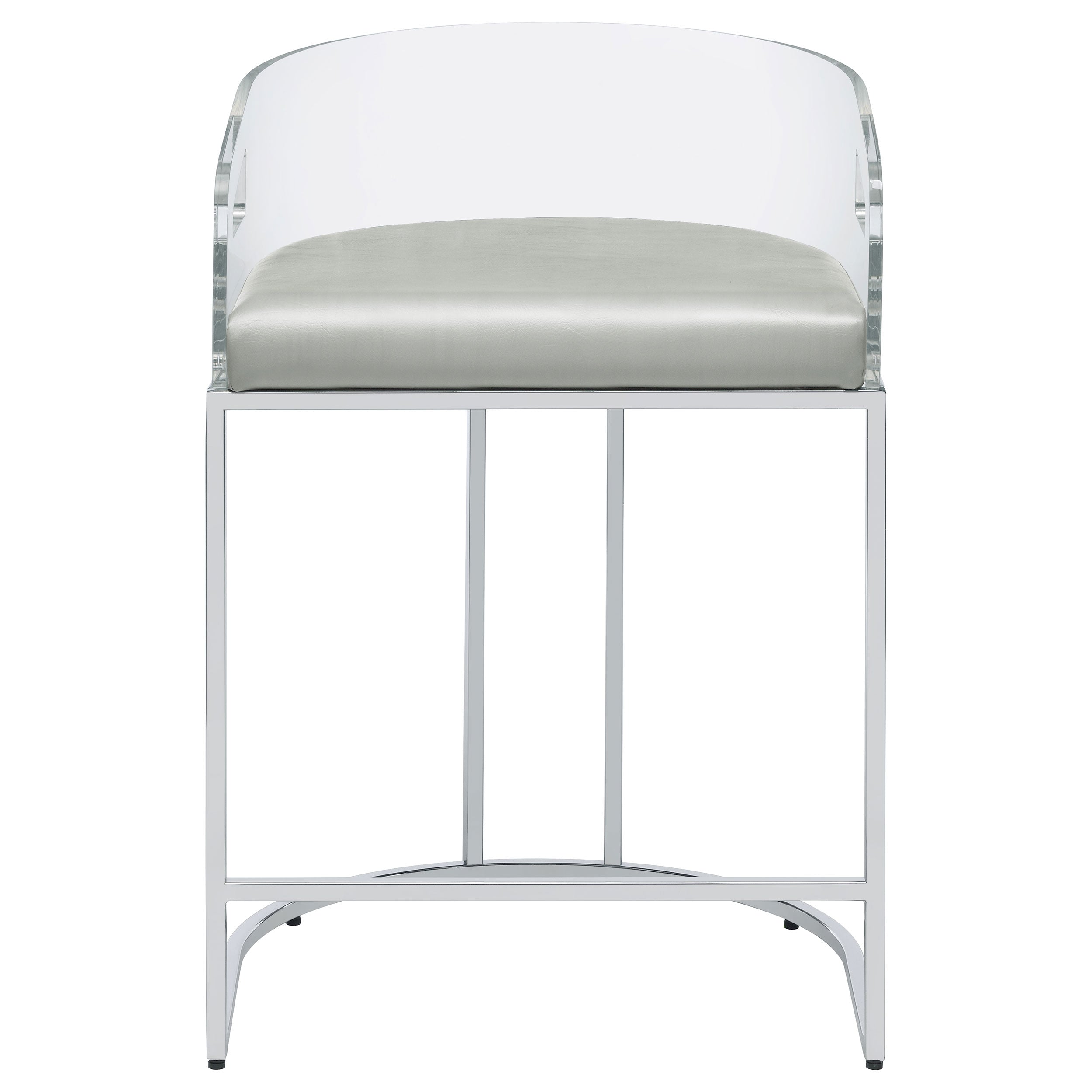 Thermosolis Clear Acrylic Counter Chair Chrome (Set of 2)