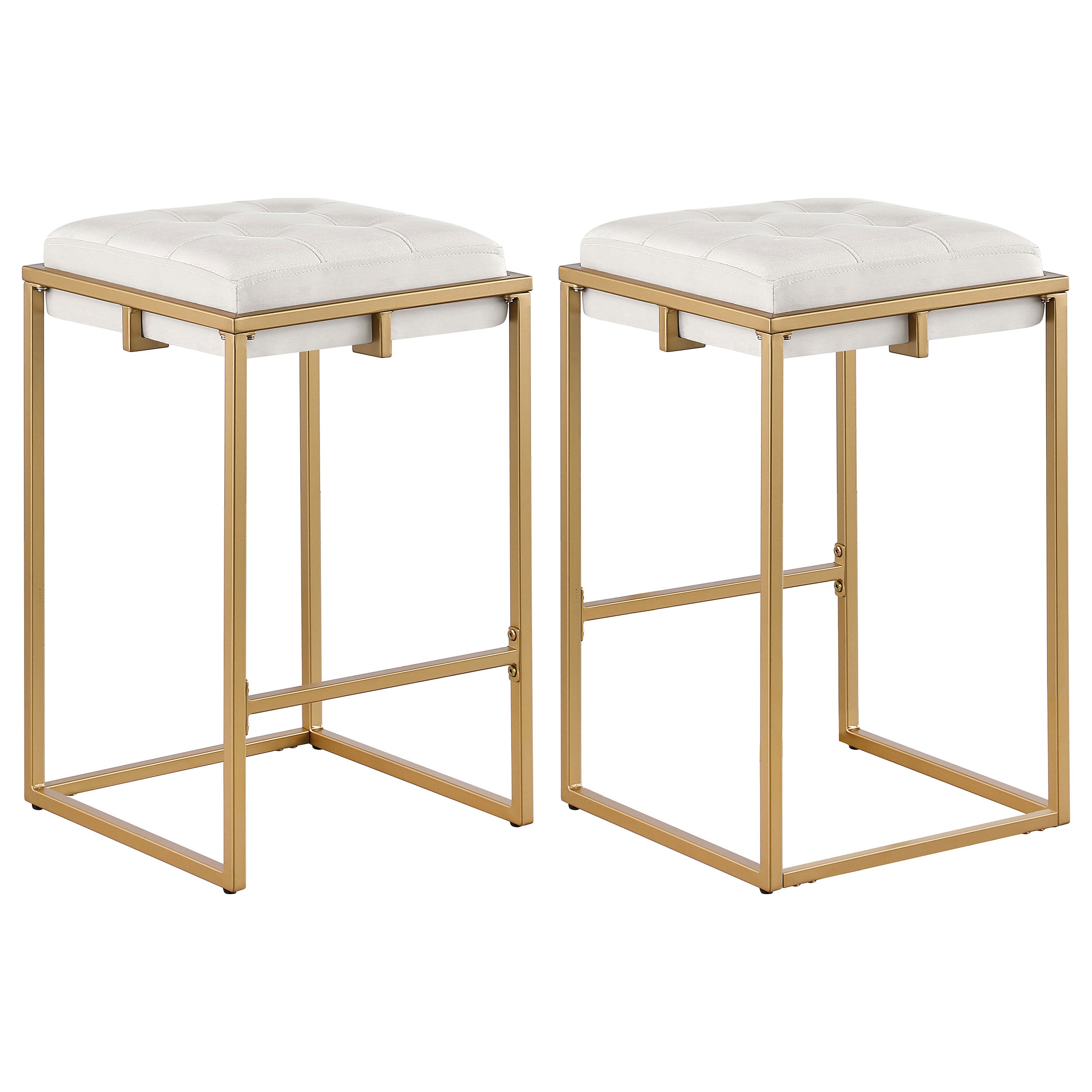 Orleans Furniture - Coaster - Nadia Upholstered Backless Counter Stool Beige (Set of 2) - 183645
