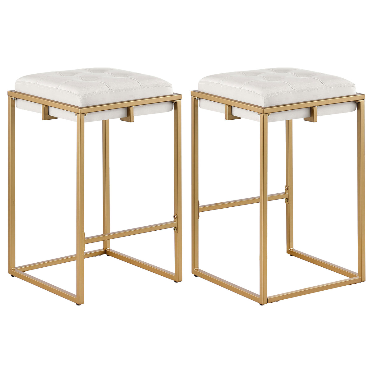 Orleans Furniture - Coaster - Nadia Upholstered Backless Counter Stool Beige (Set of 2) - 183645