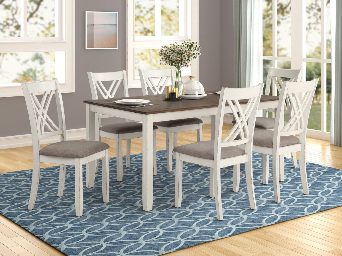 Orleans Furniture - Coaster - Fortress 7-piece Rectangular Dining Set Vintage Vanilla - 190721