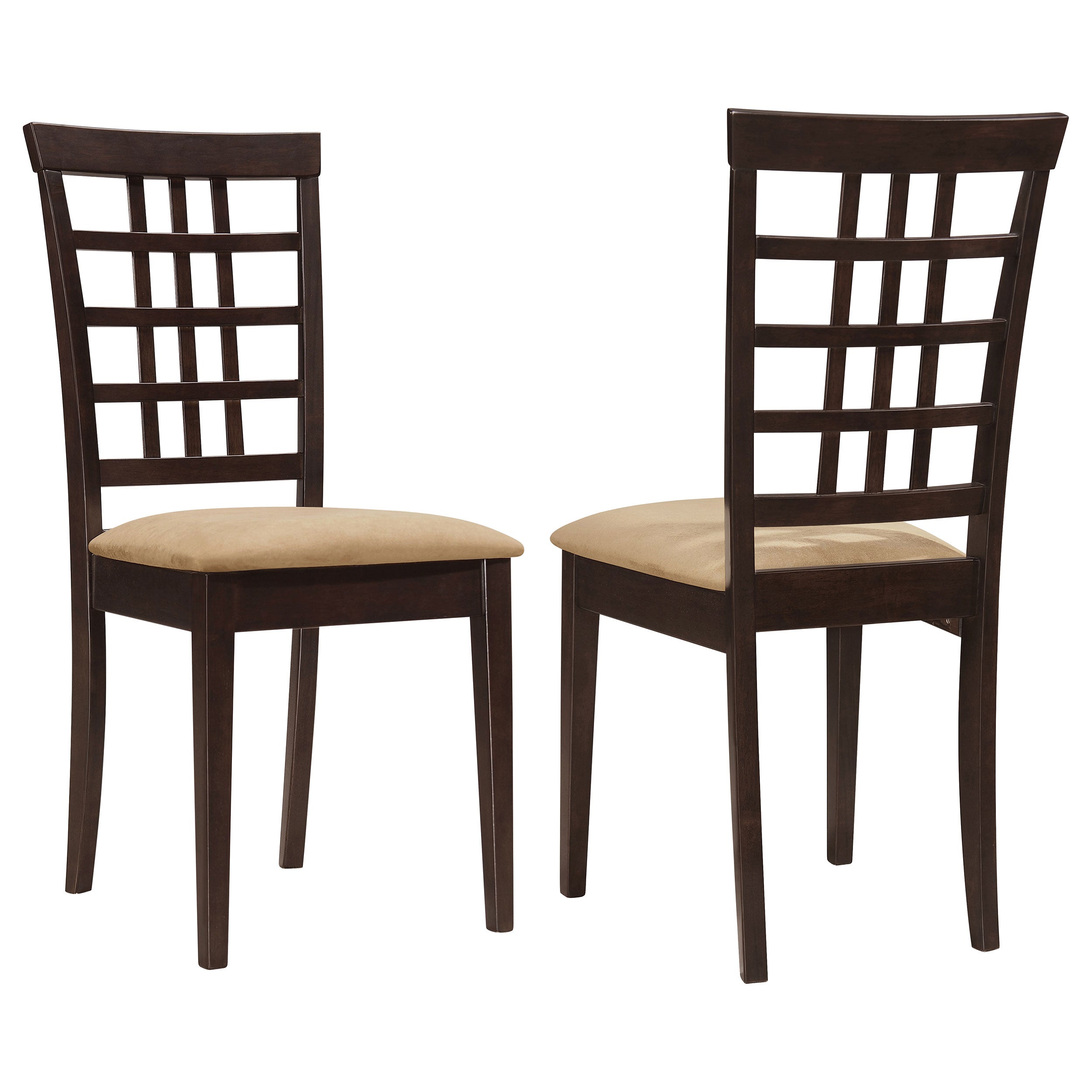 Orleans Furniture - Coaster - Kelso Lattice Back Dining Side Chair Cappuccino (Set of 2) - 190822