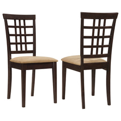 Orleans Furniture - Coaster - Kelso Lattice Back Dining Side Chair Cappuccino (Set of 2) - 190822