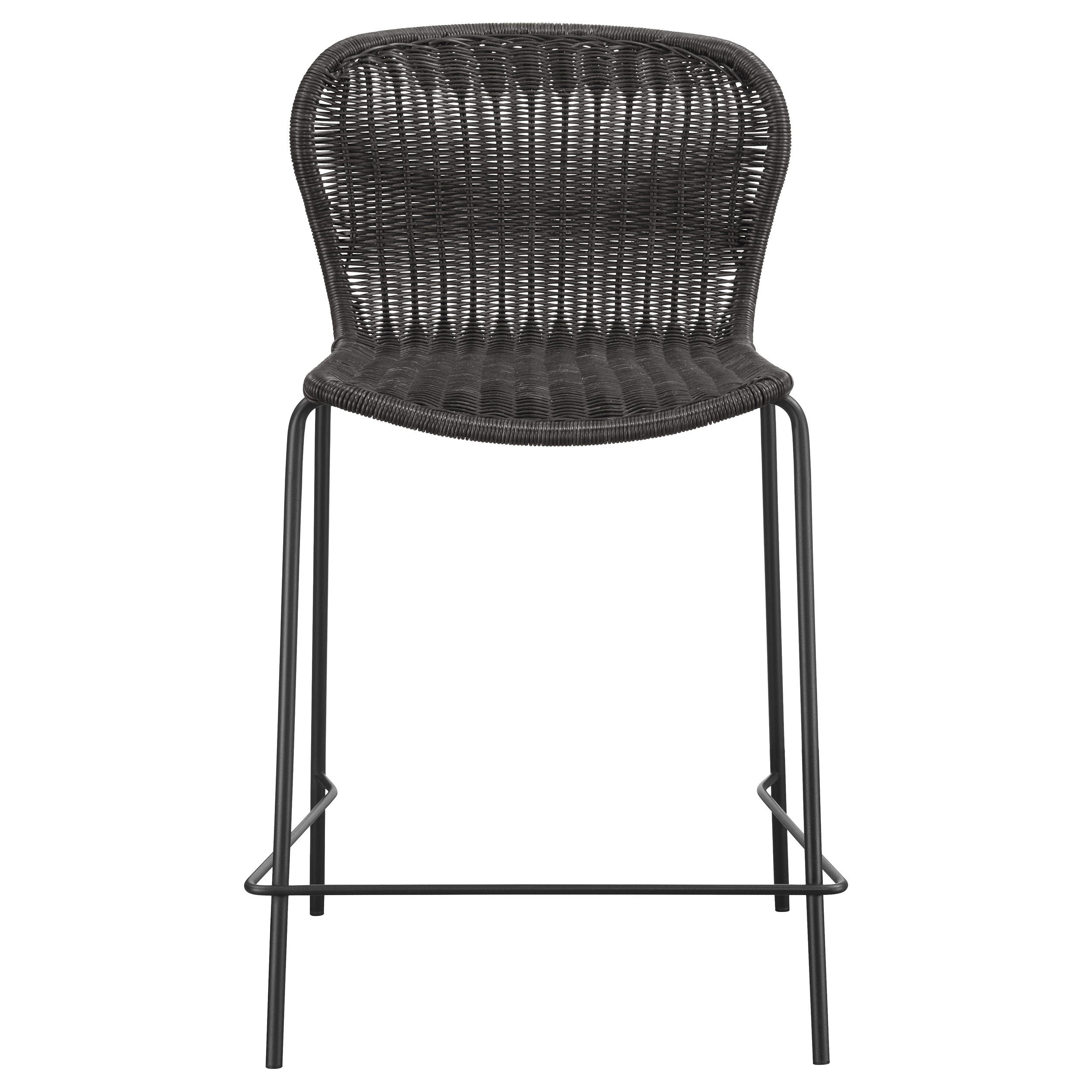 Mckinley Faux Rattan Metal Counter Chair Brown (Set of 2)