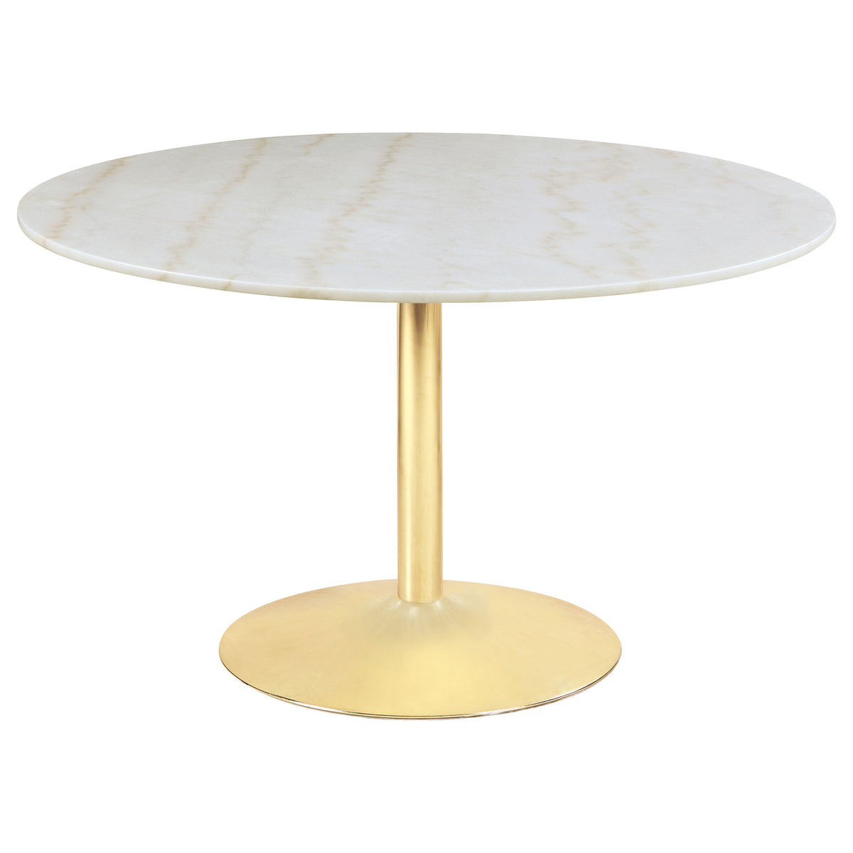 Orleans Furniture - Coaster - Kella Round 50-inch Marble Top Dining Table White Marble - 192061