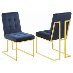 Orleans Furniture - Coaster - Cisco Velvet Upholstered Dining Side Chair Gold (Set of 2) - 192493
