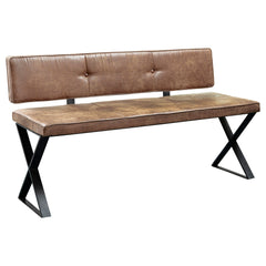 Orleans Furniture - Coaster - Abbott Leatherette Upholstered Dining Bench Antique Brown - 192503