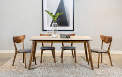 Orleans Furniture - Coaster - Everett 5-piece Rectangular Dining Table Set Natural Walnut - 192761-S5