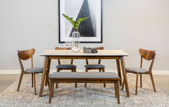 Orleans Furniture - Coaster - Everett 6-piece Rectangular Dining Table Set Natural Walnut - 192761-S6