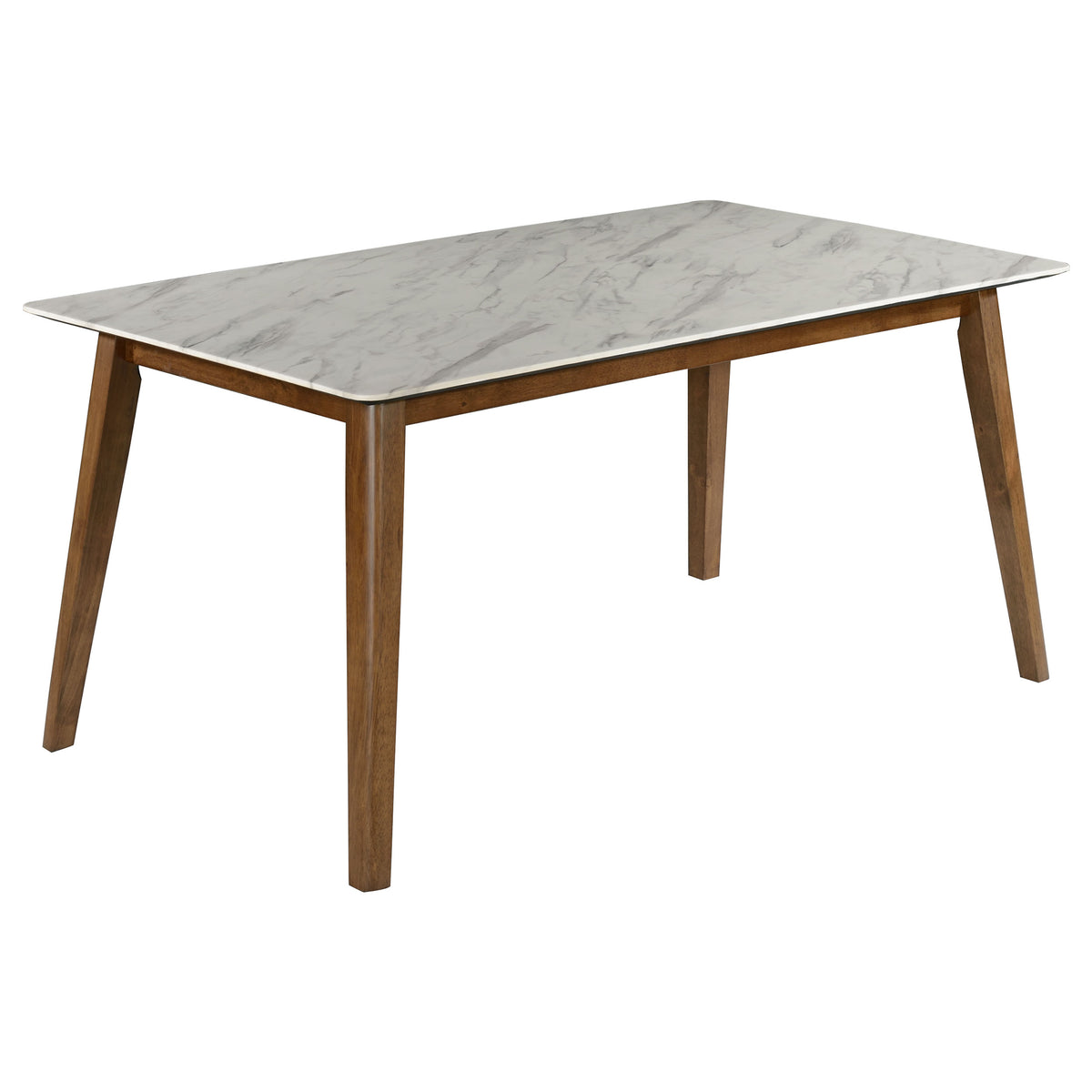 Orleans Furniture - Coaster - Everett Rectangular 63-inch Faux Marble Dining Table White - 192761