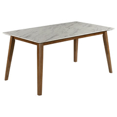 Orleans Furniture - Coaster - Everett Rectangular 63-inch Faux Marble Dining Table White - 192761
