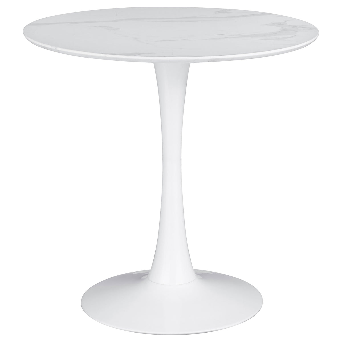 Orleans Furniture - Coaster - Arkell Round 30-inch Faux Marble Top Dining Table White - 193041