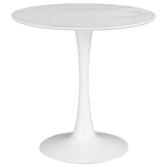Orleans Furniture - Coaster - Arkell Round 30-inch Faux Marble Top Dining Table White - 193041