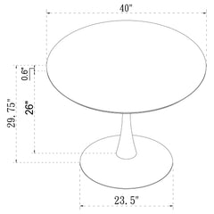 Arkell Round 40-inch Faux Marble Top Dining Table White