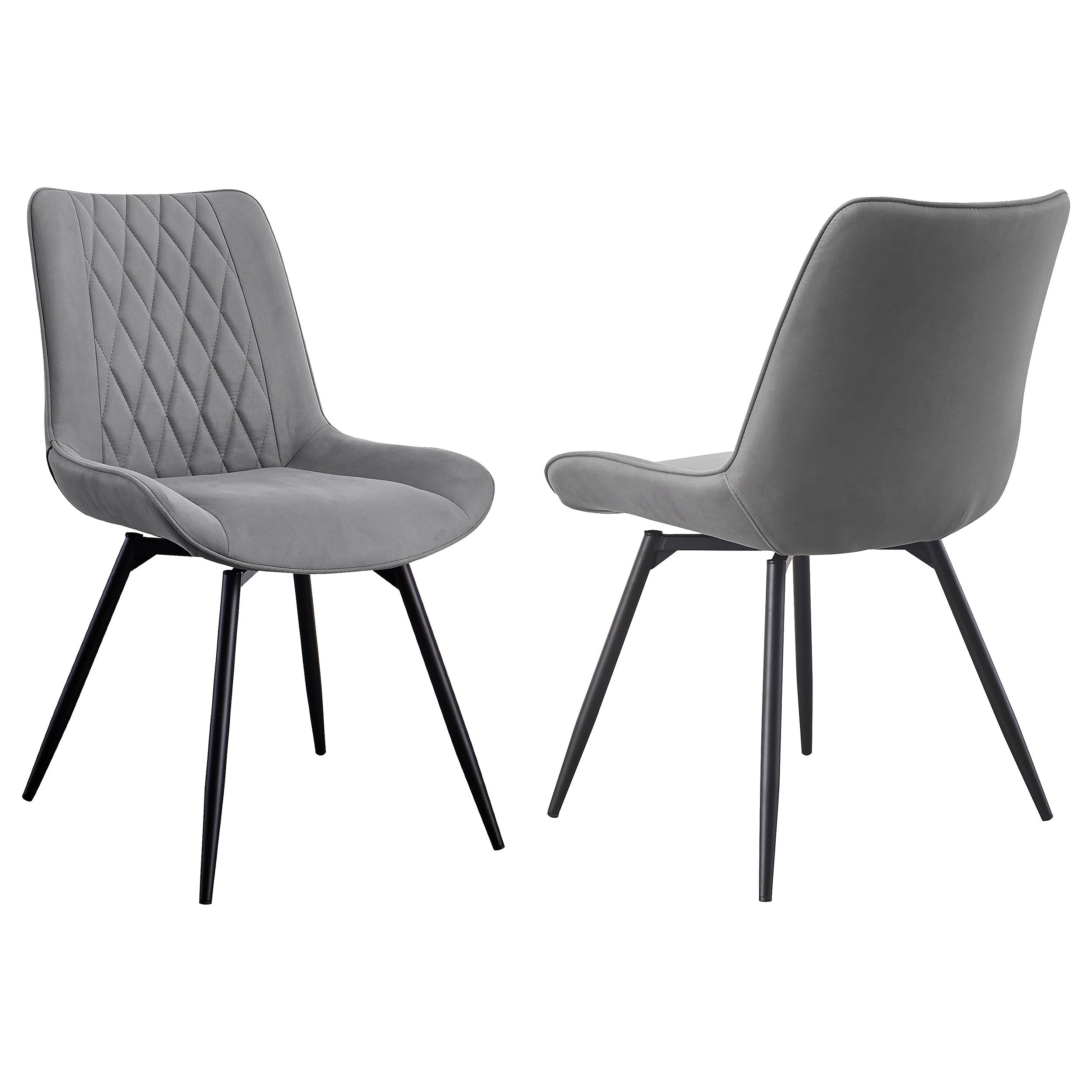Orleans Furniture - Coaster - Diggs Upholstered Swivel Dining Side Chair Grey (Set of 2) - 193312